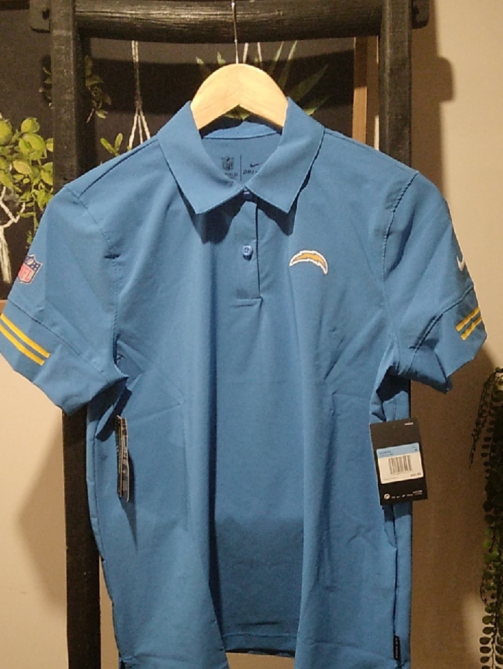 Nike Kids Blue Chargers Polo with Yellow Accents